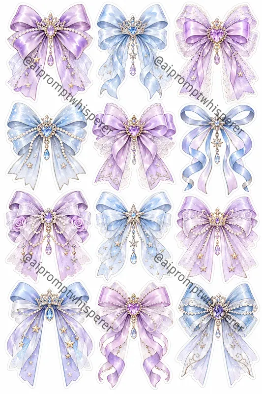 Coquette Bows Sticker Sheets For Etsy