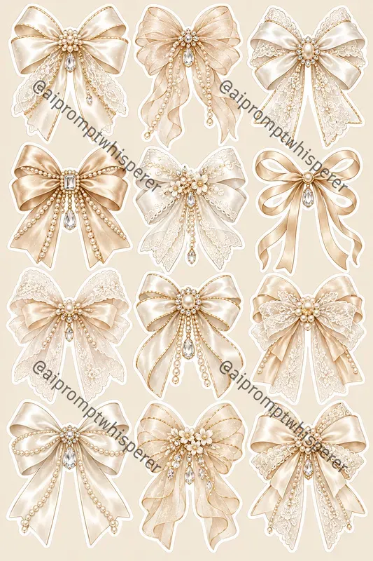 Coquette Bows Sticker Sheets For Etsy