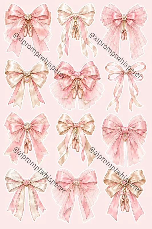 Coquette Bows Sticker Sheets For Etsy