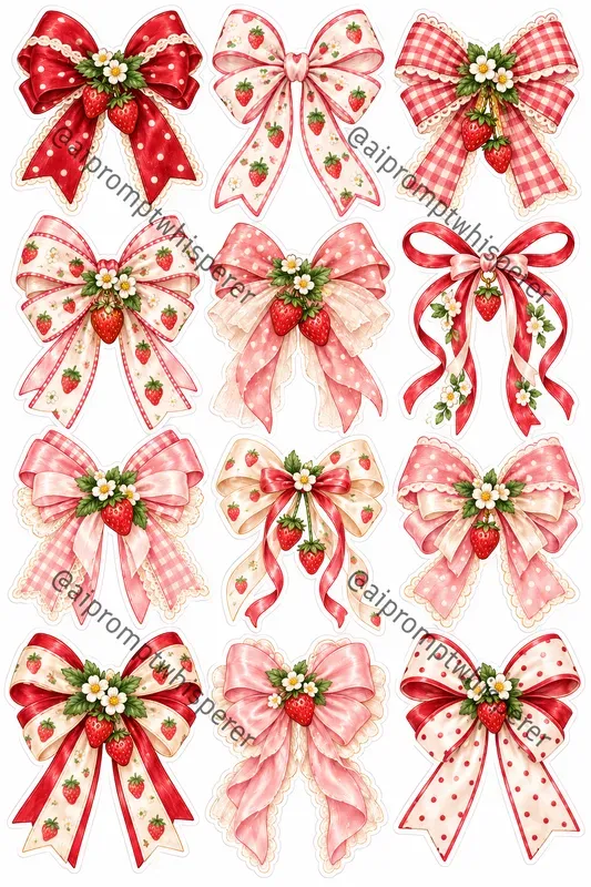 Coquette Bows Sticker Sheets For Etsy