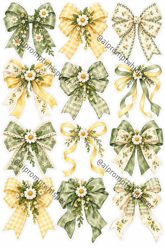 Coquette Bows Sticker Sheets For Etsy