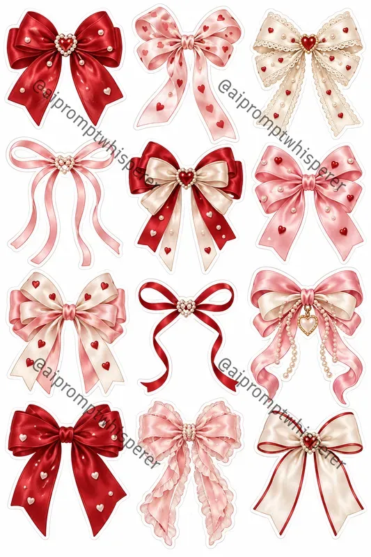 Coquette Bows Sticker Sheets For Etsy