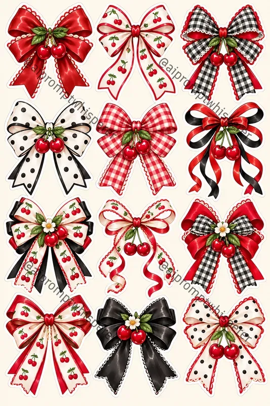 Coquette Bows Sticker Sheets For Etsy