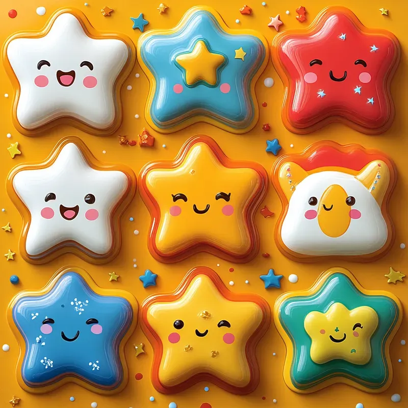 Whimsical Cosmic Sticker Designs