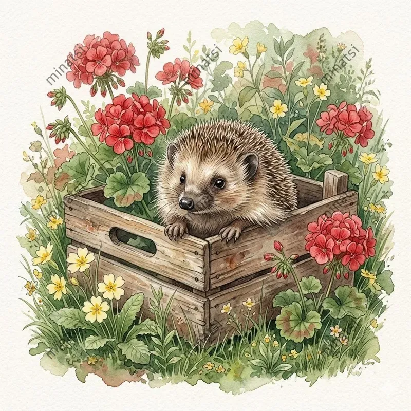 Vintage Watercolor Garden Illustrations