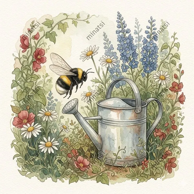 Vintage Watercolor Garden Illustrations