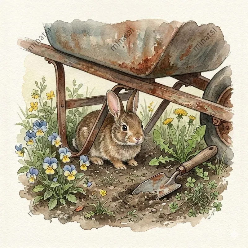 Vintage Watercolor Garden Illustrations