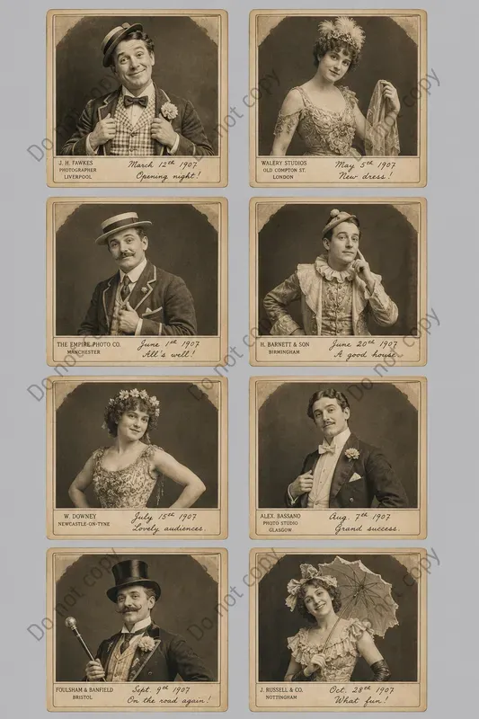 Vintage Booth Portrait Card Sheets