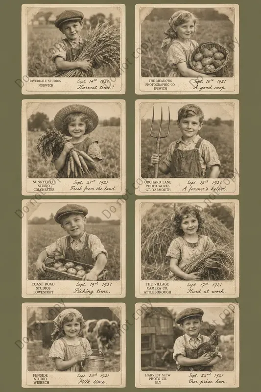Vintage Booth Portrait Card Sheets