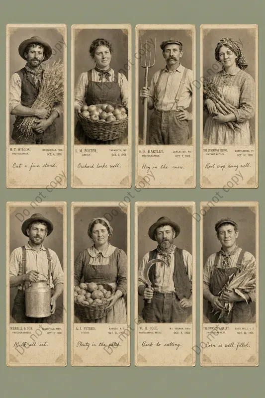 Vintage Booth Portrait Card Sheets