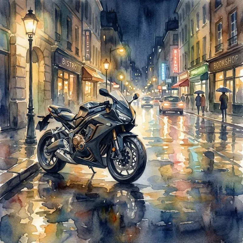 Motorcycles In Watercolor Collection