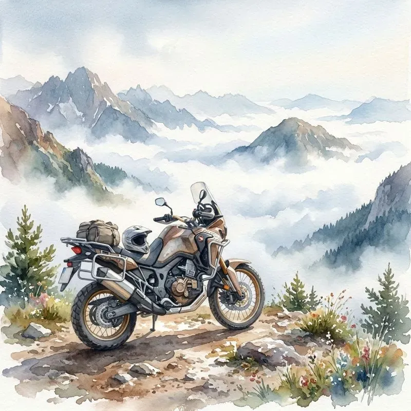Motorcycles In Watercolor Collection