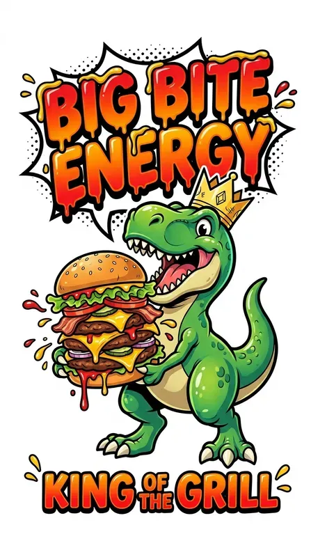 Dinosaur Food Cartoon Sticker Templates