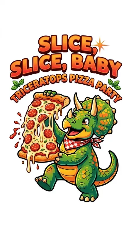 Dinosaur Food Cartoon Sticker Templates