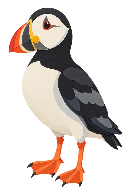 Folk Paper Collage Birds