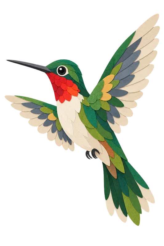 Folk Paper Collage Birds