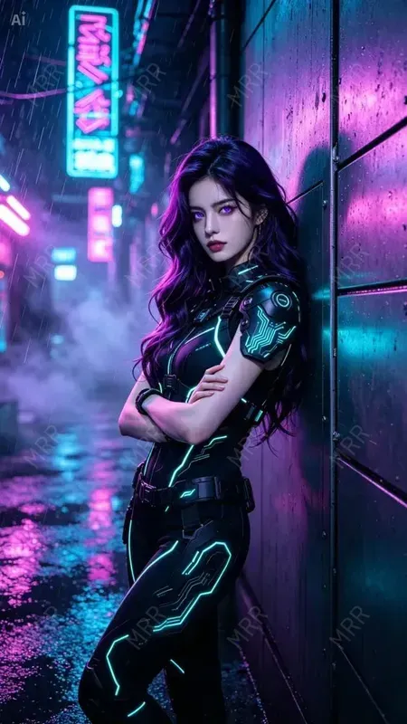 Cyberpunk Neon Women Portraits