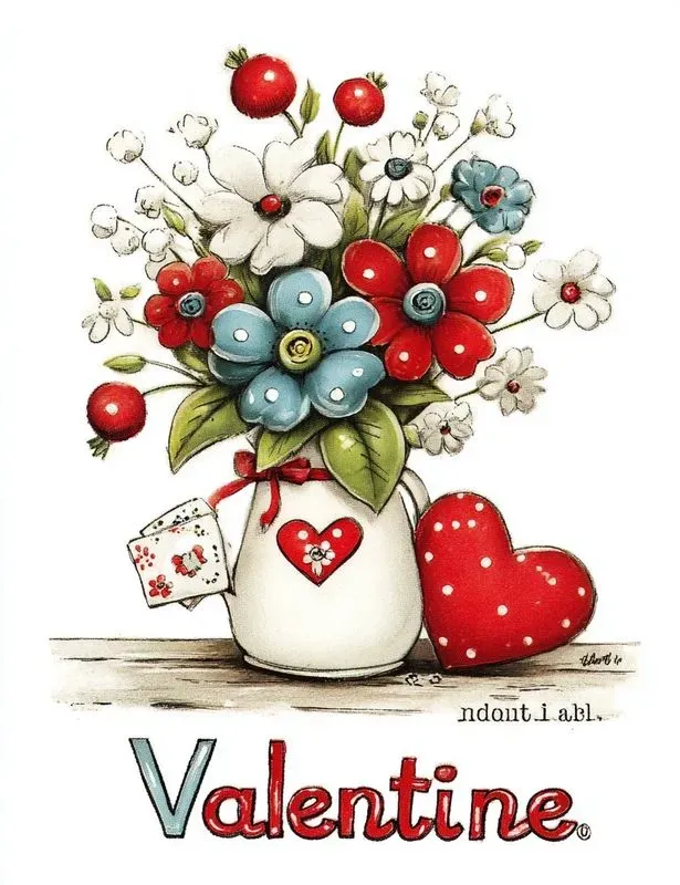 Retro Vintage Valentine Card Clipart