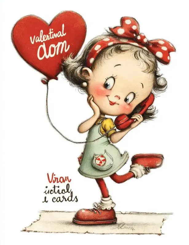Retro Vintage Valentine Card Clipart