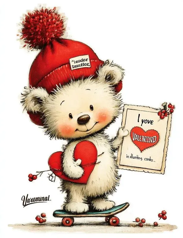 Retro Vintage Valentine Card Clipart