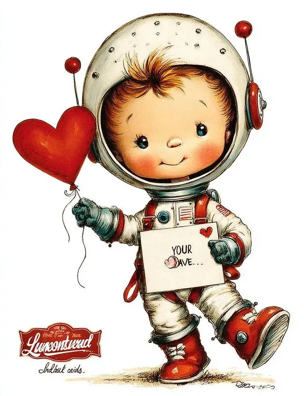 Retro Vintage Valentine Card Clipart