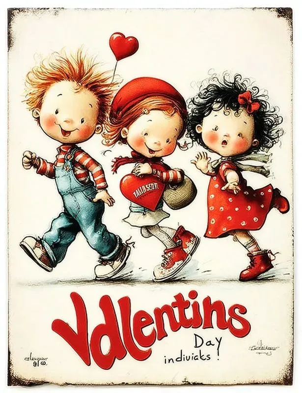 Retro Vintage Valentine Card Clipart