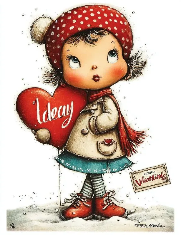 Retro Vintage Valentine Card Clipart