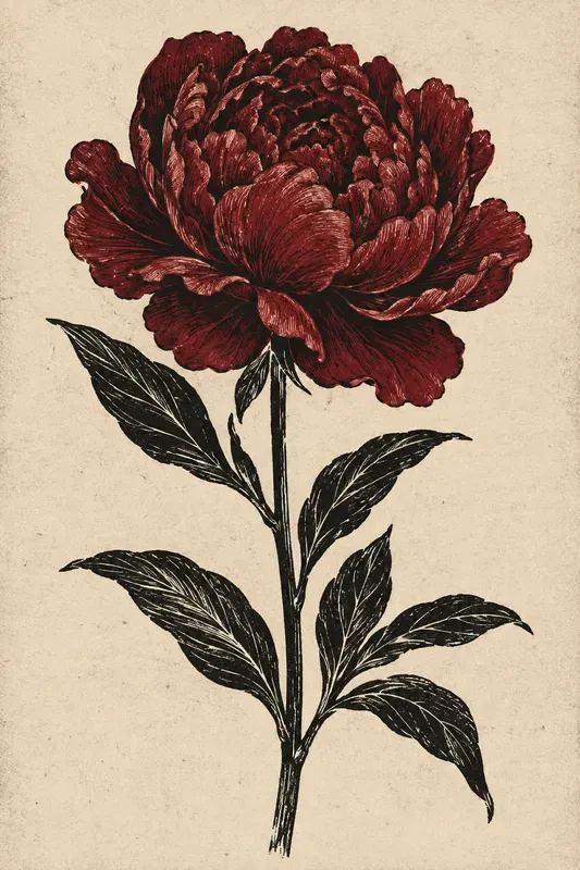 Vintage Linocut Botanical Generator