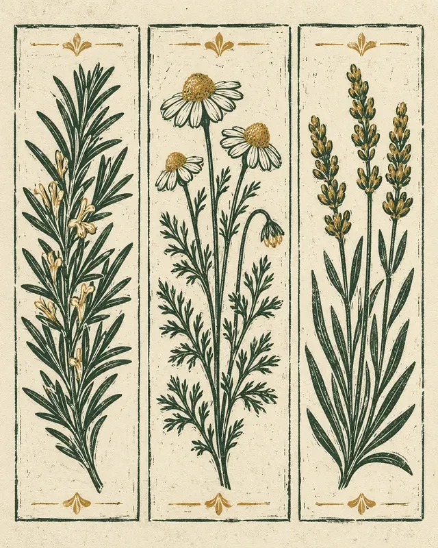 Vintage Linocut Botanical Generator