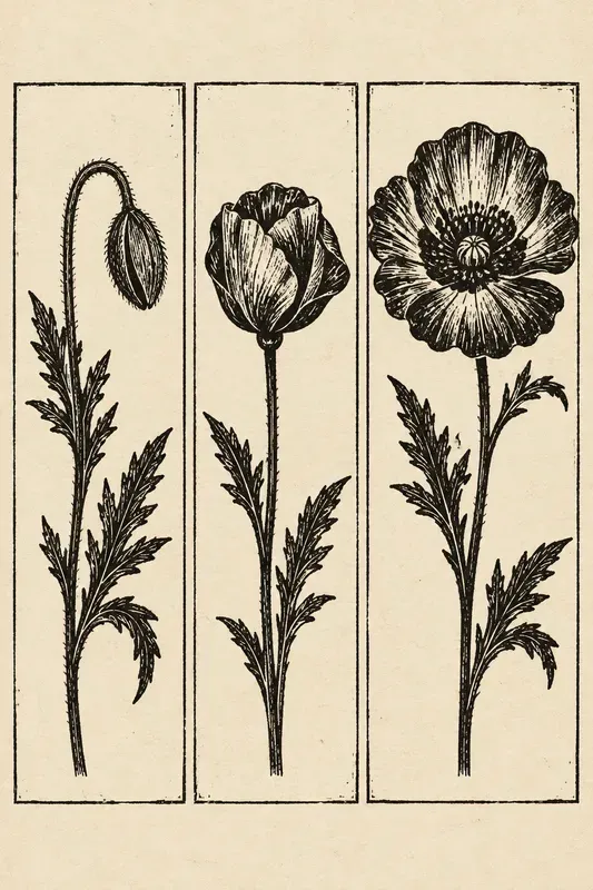 Vintage Linocut Botanical Generator