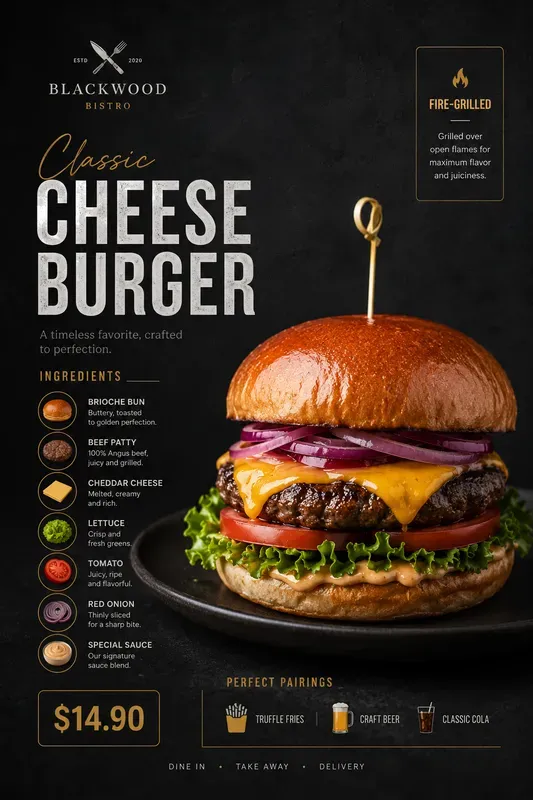 Premium Restaurant Menu Food Posters