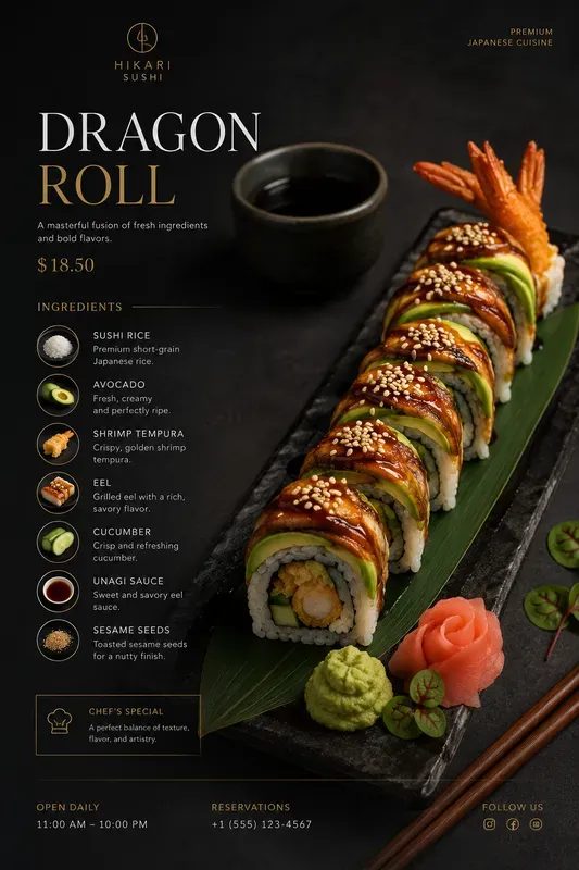 Premium Restaurant Menu Food Posters