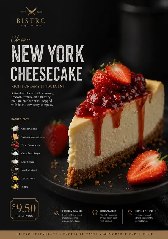 Premium Restaurant Menu Food Posters