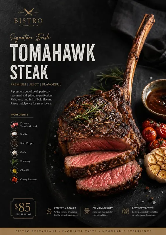 Premium Restaurant Menu Food Posters