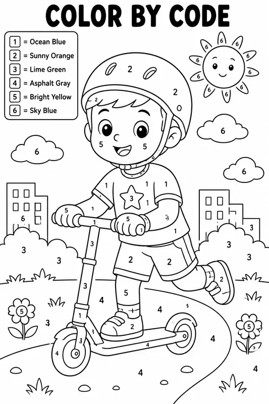 Color By Code Kids Scenes