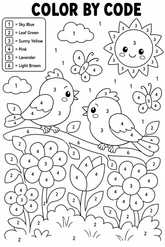 Color By Code Kids Scenes