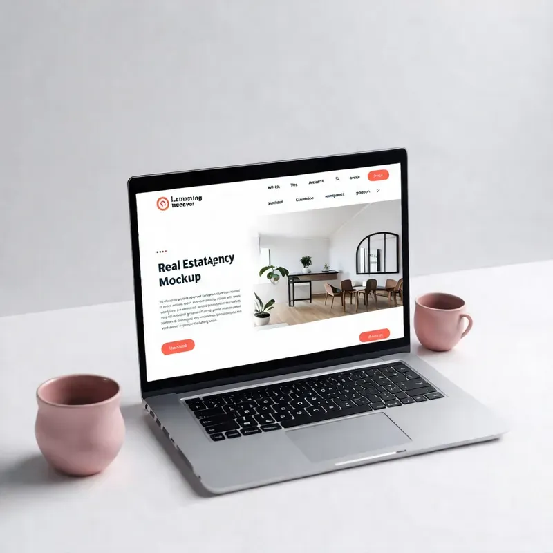 3D Website Landing Page Mockups