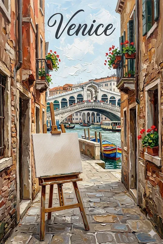 Impasto Cityscape Oil Painting Art