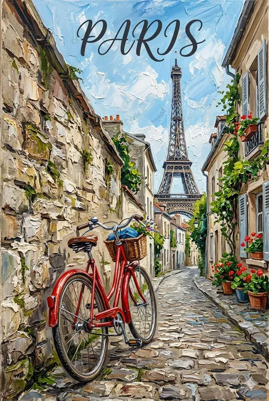 Impasto Cityscape Oil Painting Art