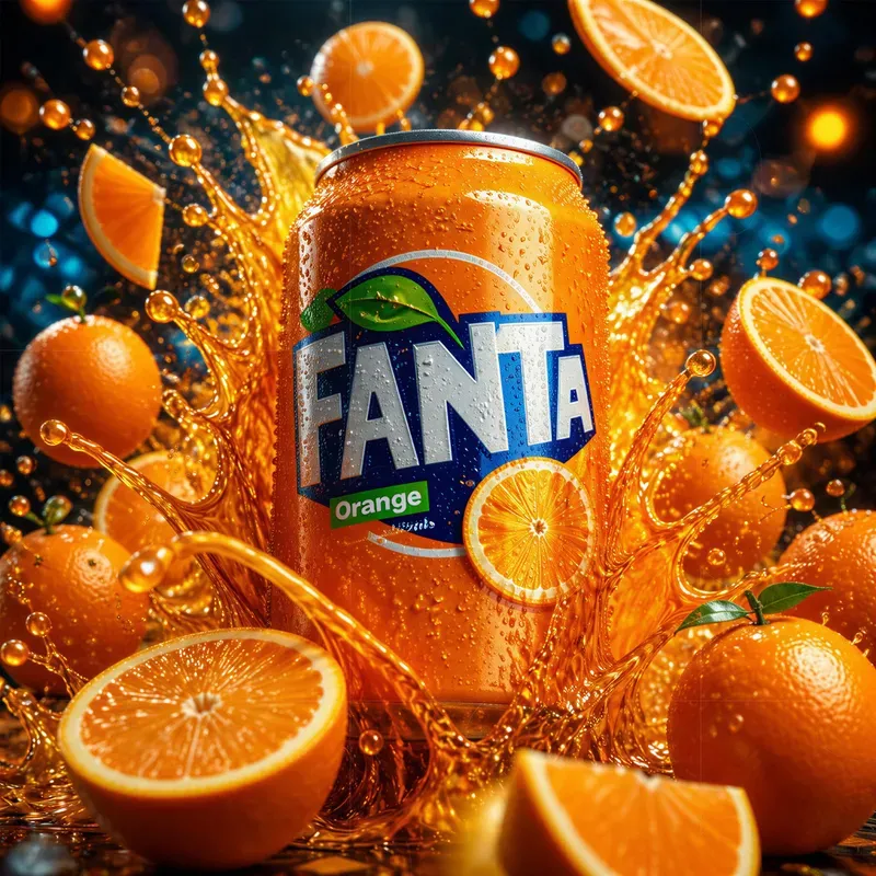 Explosive Fruit Soda Can Mockup Splashes