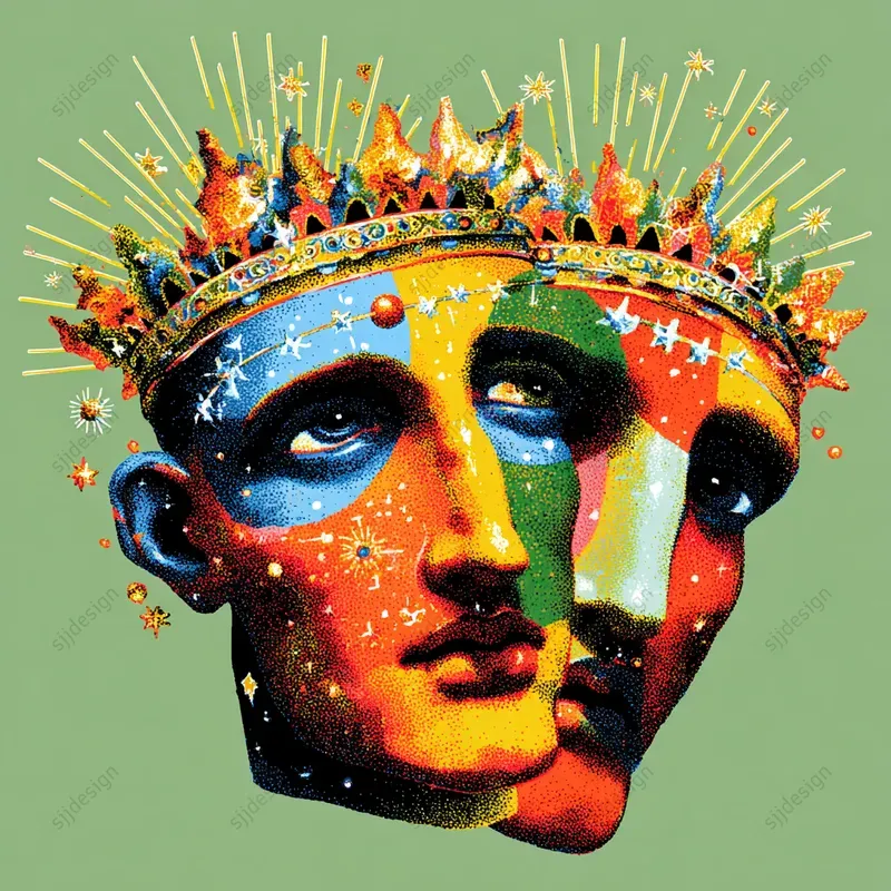 Vibrant Celestial Pop Art