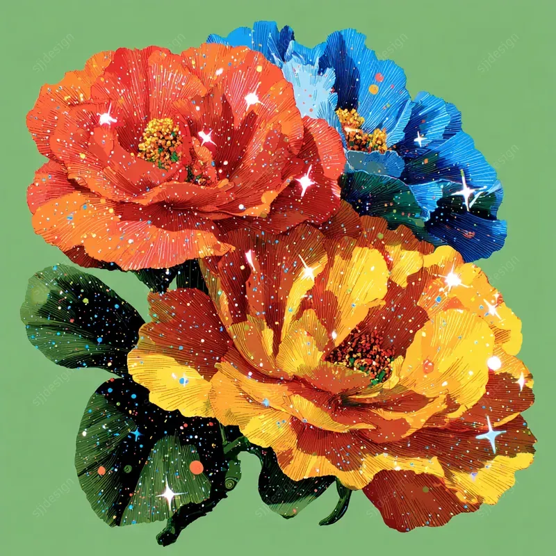 Vibrant Celestial Pop Art