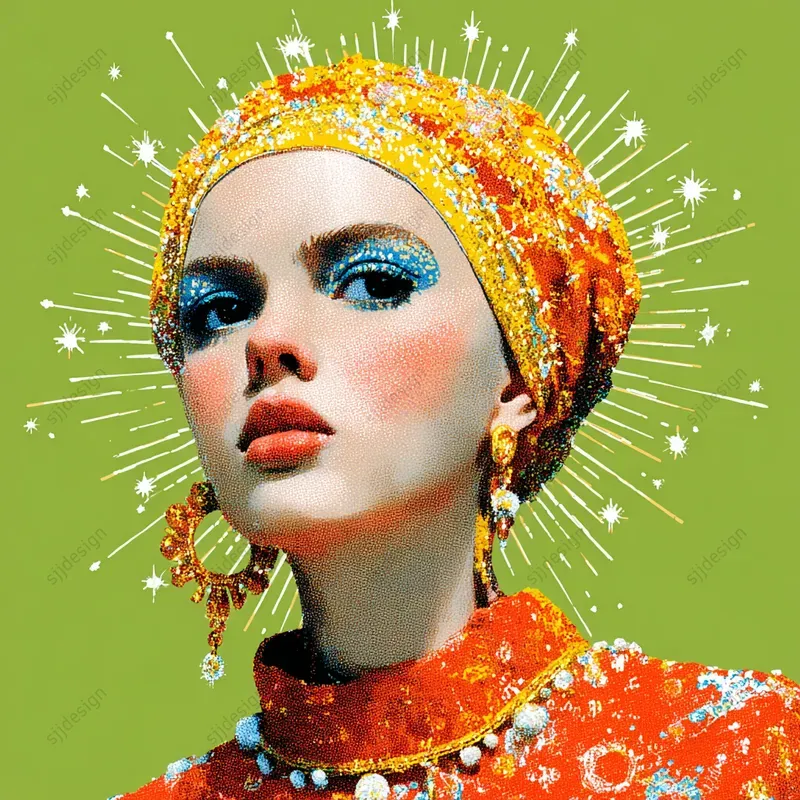 Vibrant Celestial Pop Art