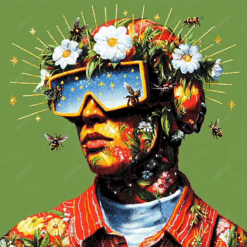 Vibrant Celestial Pop Art