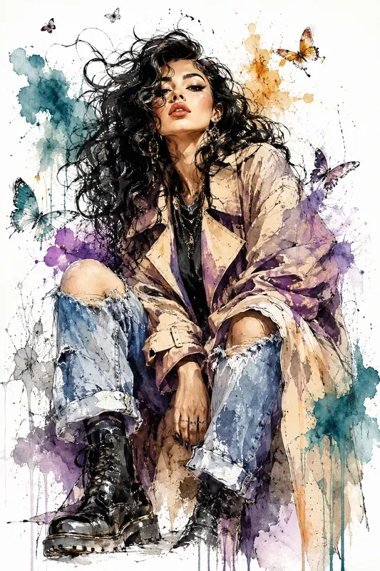 Expressive Watercolor Fashion Sketches
