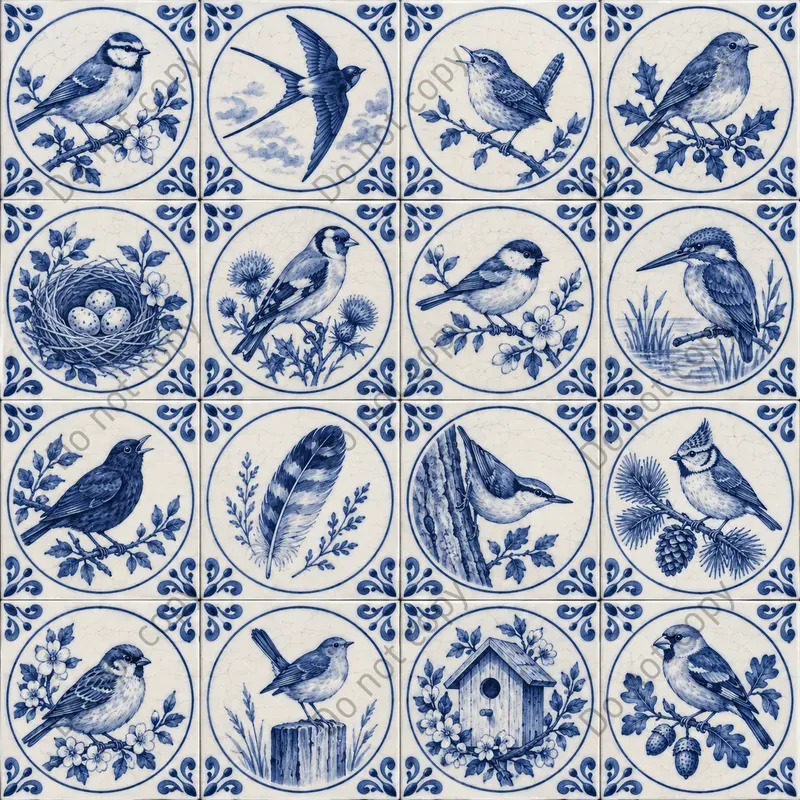 Delft Blue Tile Seamless Art