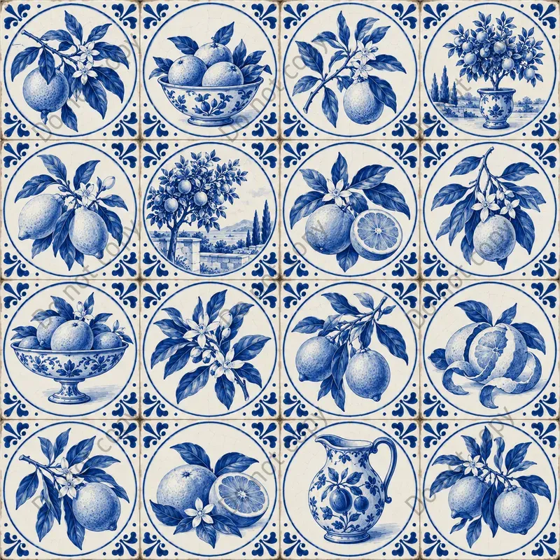 Delft Blue Tile Seamless Art