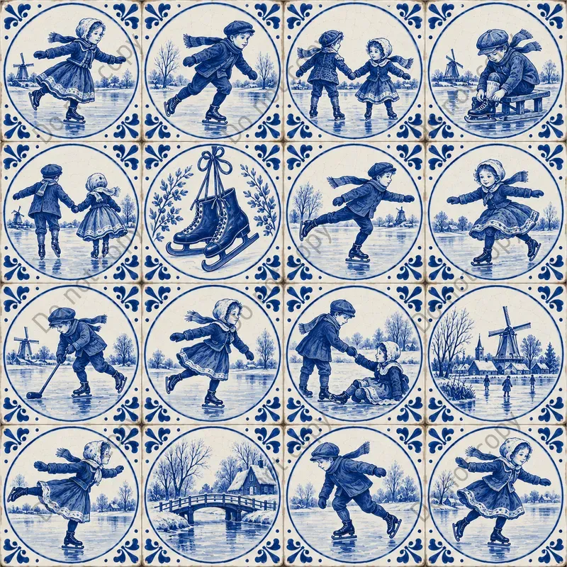 Delft Blue Tile Seamless Art