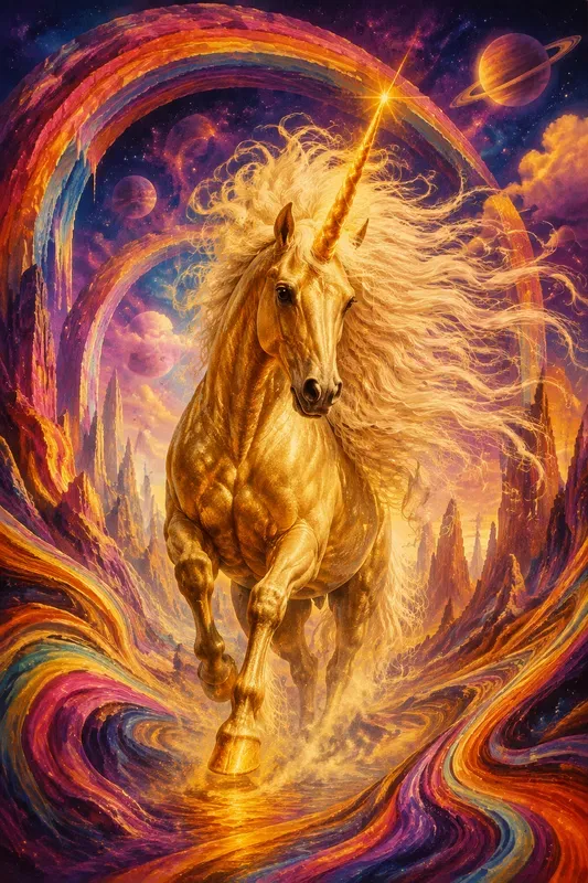 Retro Unicorn Psychedelic Posters