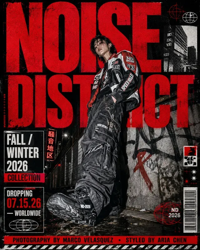 Y2k Streetwear Red Typography Posters